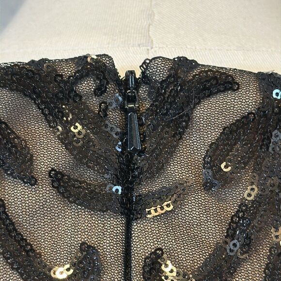 NWT Mac Duggal 67514 sequined fit and flare midi lace dress size 2 - Picture 7 of 14